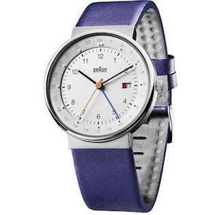 Classic mat rustfri stål quartz med 24 timers visning Herre ur fra Braun, BN0142WHBLG